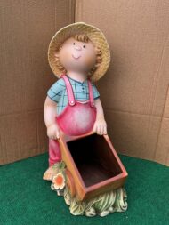 Casal de Agricultores Decorativo com Carrinho-Vaso - Imagem 10