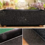 Floreira Retangular Decorativa Preto 37 cm