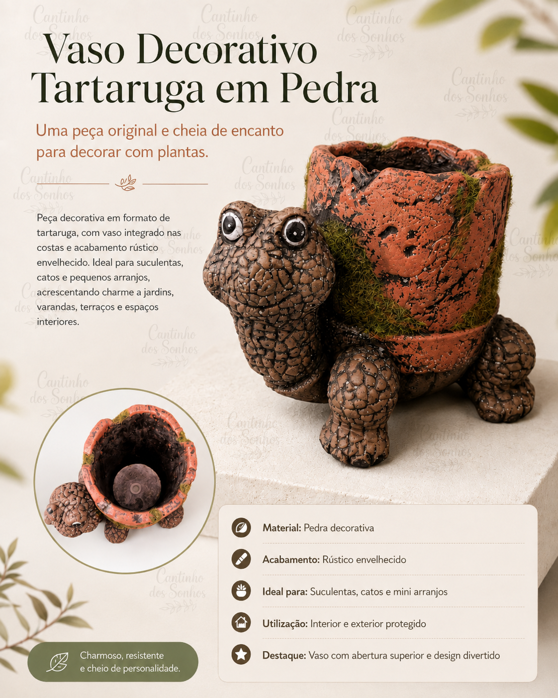 ChatGPT Image 13_08_2026, 09_27_30 Vaso Decorativo Tartaruga em Pedra - Image 1