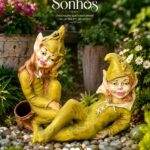 Casal Guardiões dos Sonhos em Cerâmica Pintada à Mão
