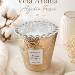 Vela Perfumada Aroma Algodão Fresco em Frasco de Vidro