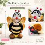 Abelha Decorativa com Vaso e Furo de Drenagem 46 cm